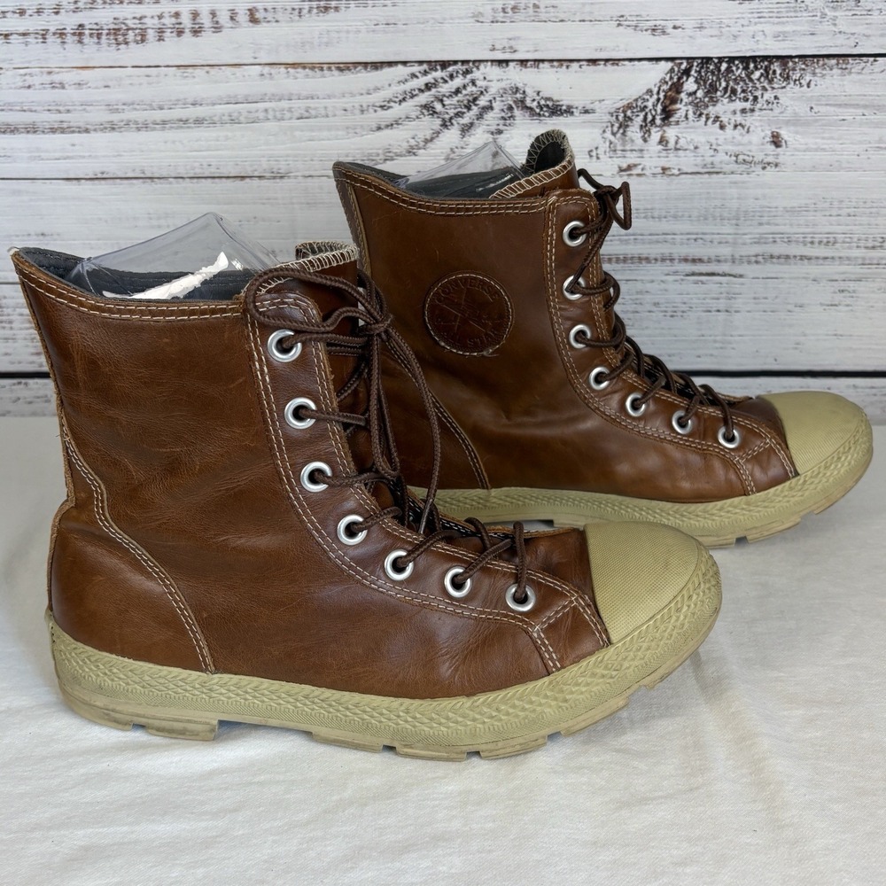 Converse Brown Leather Chukka Boots with Tan Soles